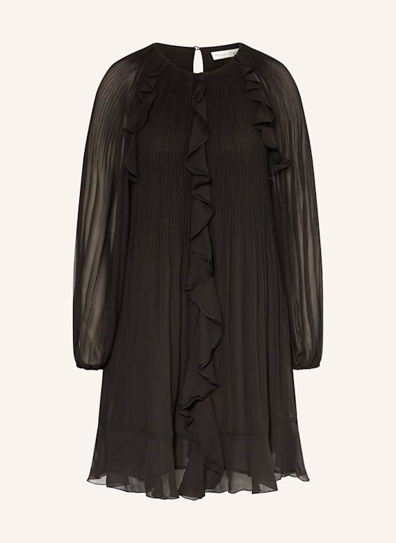 Phase Eight Kleid LAYLA mit Volants und Plissees SCHWARZ