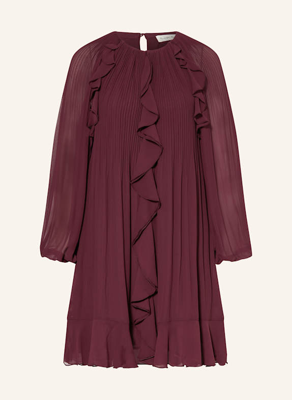 Phase Eight Kleid LAYLA mit Volants und Plissees DUNKELROT