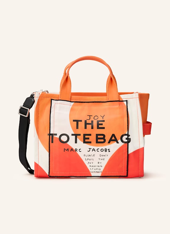 MARC JACOBS Torba shopper THE MEDIUM TOTE POMARAŃCZOWY/ BIAŁY