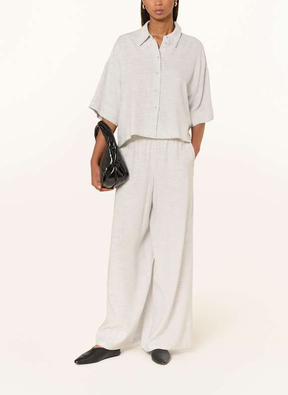 DRYKORN Overhemdblouse YARIKA met linnen en 3/4-mouwen LICHTGRIJS
