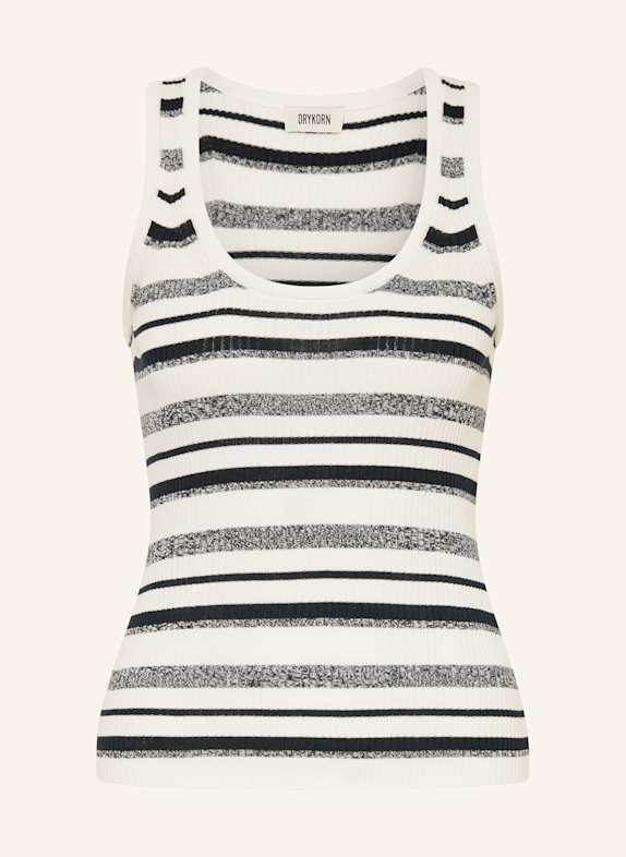 DRYKORN Pletený top JIMA TMAVĚ MODRÁ / BÍLÁ