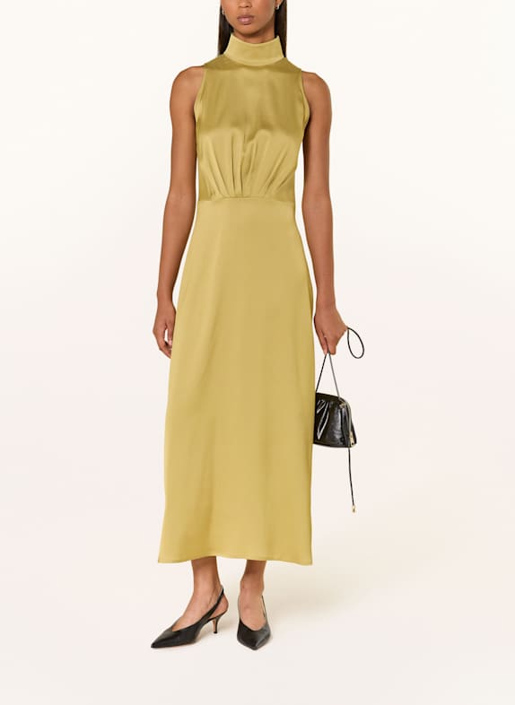 DRYKORN Saténové šaty AMABEL ZELENÁ