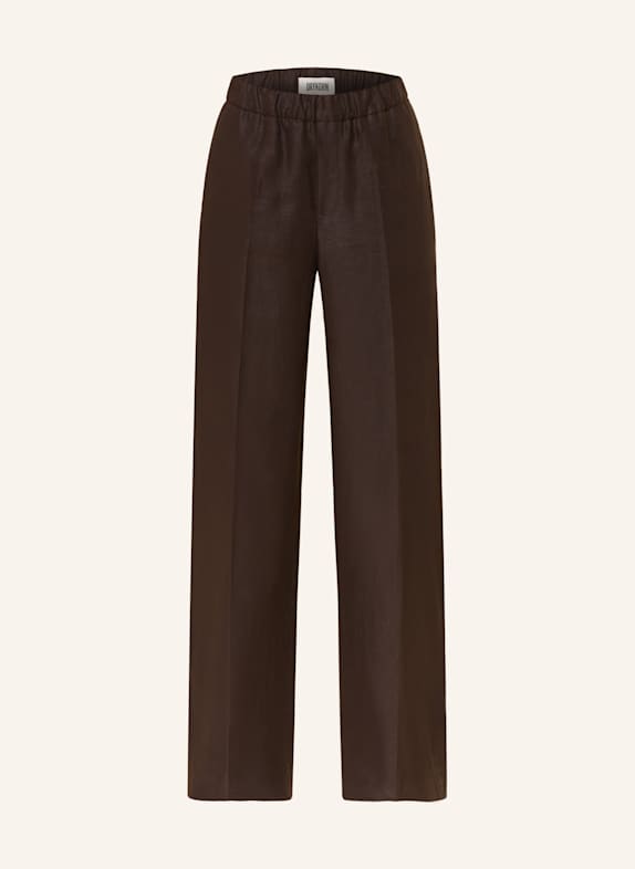 DRYKORN Pantalon Marlène CONSIDER en lin MARRON FONCÉ
