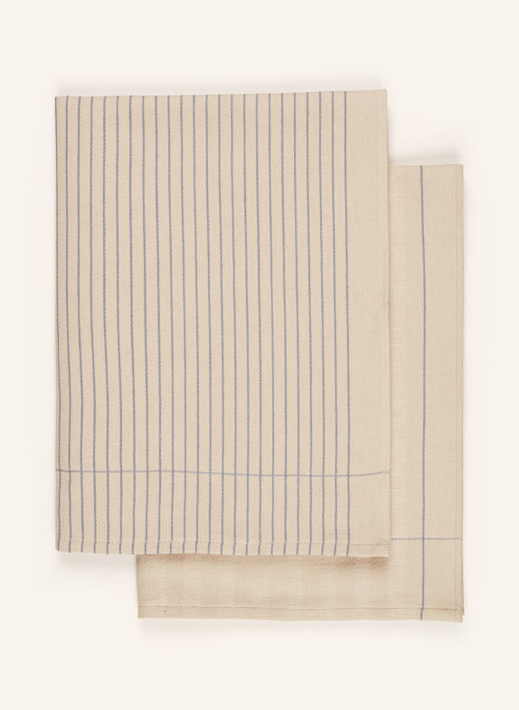 ROSS Utěrky s příměsí lnu, 2 kusy v balení BÉŽOVÁ / TMAVĚ MODRÁ