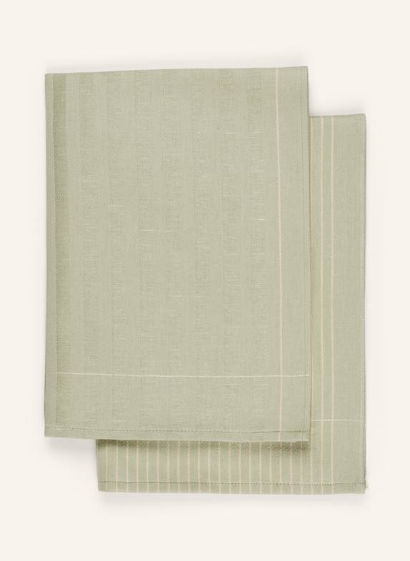 ROSS Utěrky s příměsí lnu, 2 kusy v balení ZELENÁ / BÉŽOVÁ