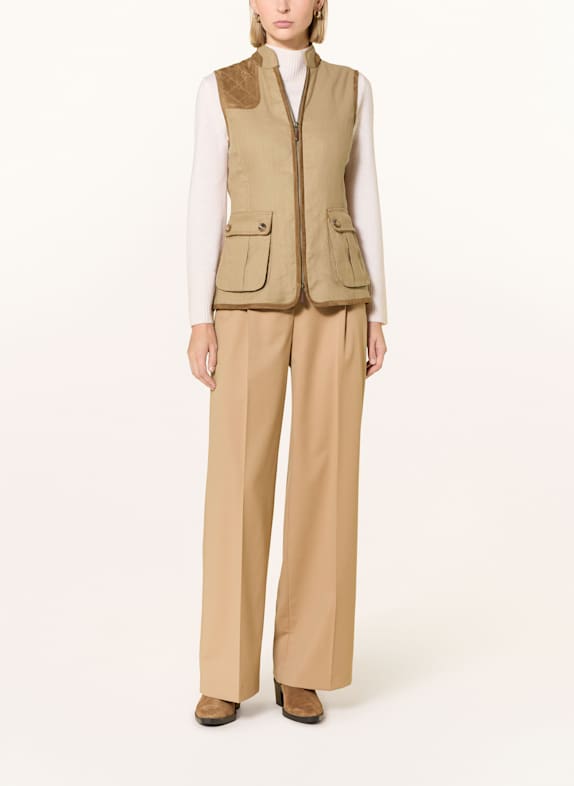 HABSBURG Traditional vest FALKENSTEIN with linen LIGHT BROWN