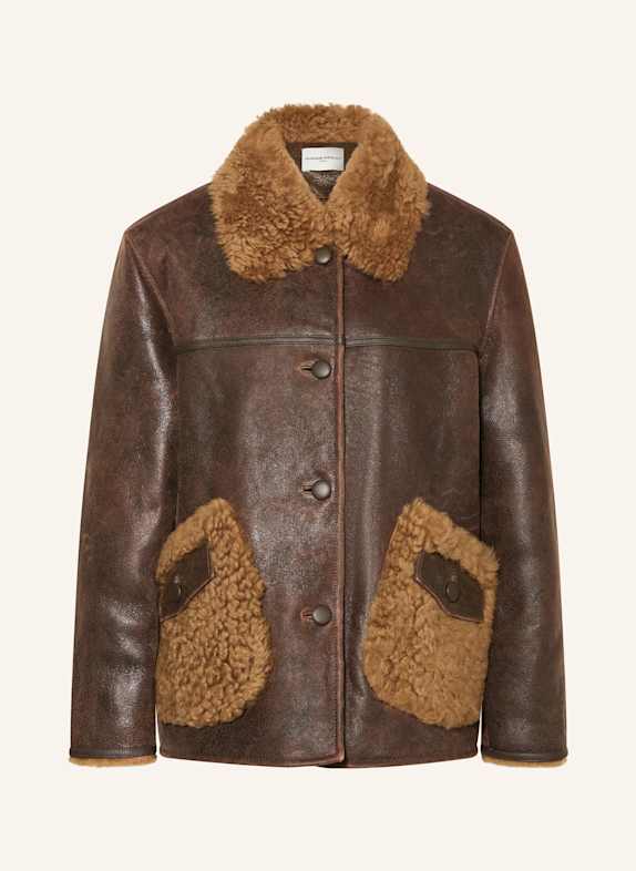 CLAUDIE PIERLOT Lederjacke BRAUN