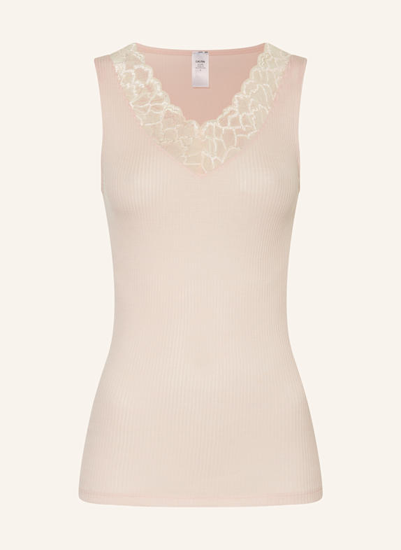 CALIDA SILKY WOOL JOY top made from merino wool with silk LIGHT PINK