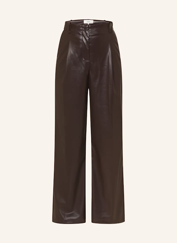 ba&sh Hose RAMI in Lederoptik DUNKELBRAUN