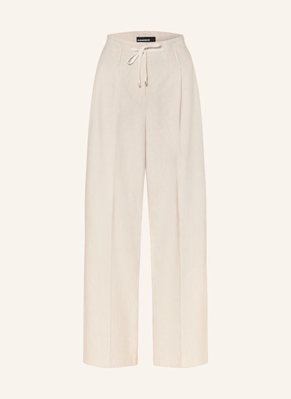 CAMBIO Marlenehose ADDISON mit Leinen SCHWARZ / CREME