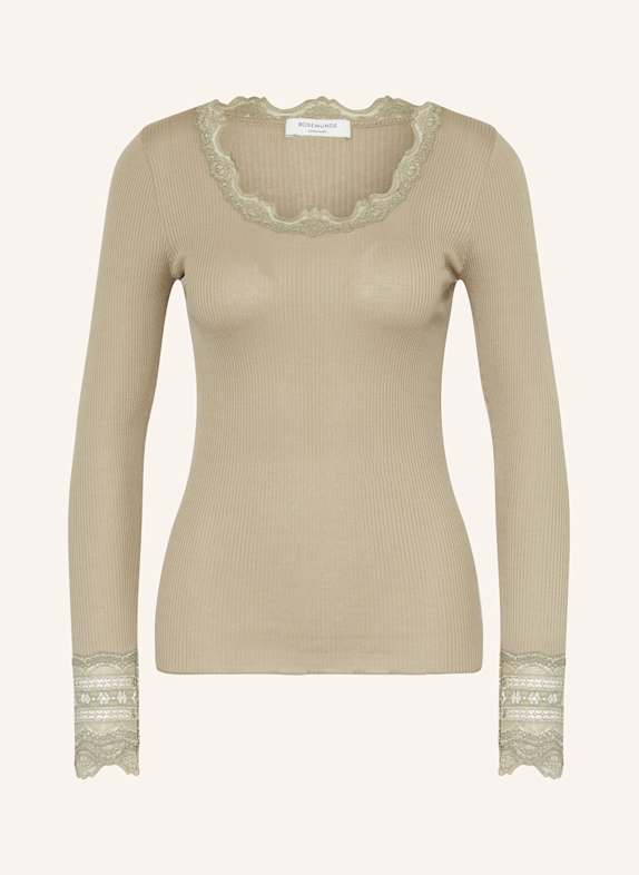 rosemunde Longsleeve aus Seide  TAUPE