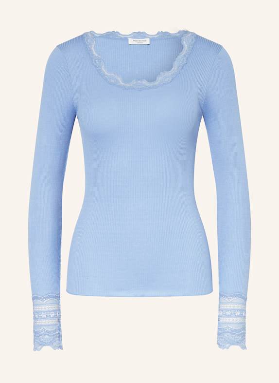 rosemunde Longsleeve aus Seide  HELLBLAU
