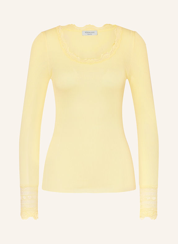 rosemunde Longsleeve aus Seide  HELLGELB