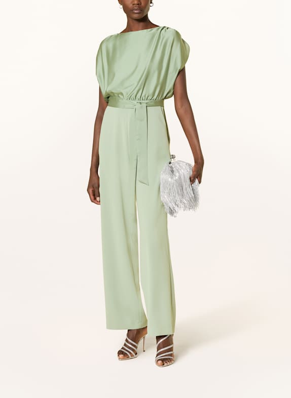 SWING Jumpsuit in mixed materials LIGHT GREEN