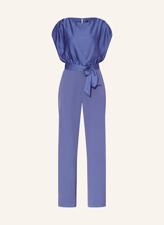 SWING Jumpsuit im Materialmix DUNKELBLAU