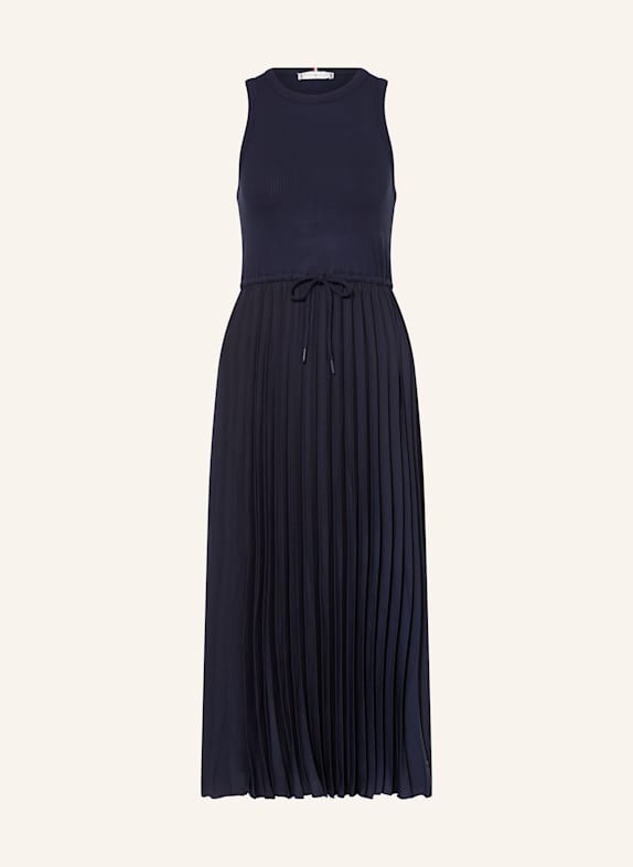 TOMMY HILFIGER Kleid im Materialmix DUNKELBLAU
