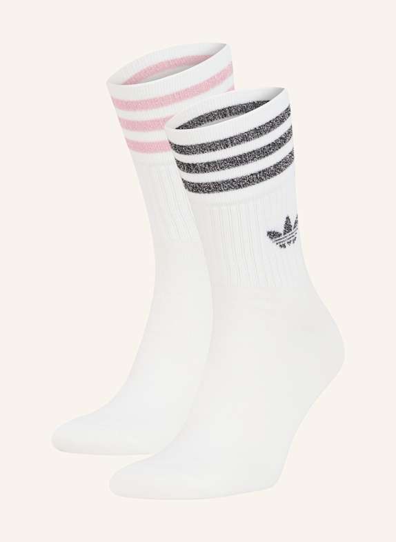 adidas Originals 2er-Pack Socken MID-CUT GLITTER CREW mit Glitzergarn WHITE/BLIPNK/BLACK
