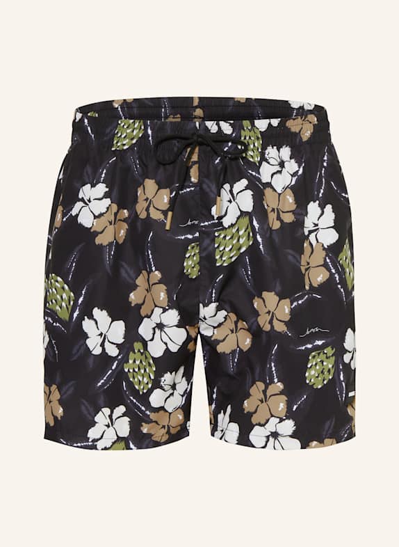 BOSS Badeshorts PIRANHA SCHWARZ/ GRÜN/ BRAUN