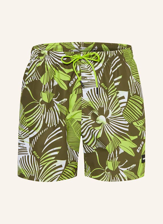 BOSS Badeshorts PIRANHA OLIV/ WEISS/ HELLGRÜN
