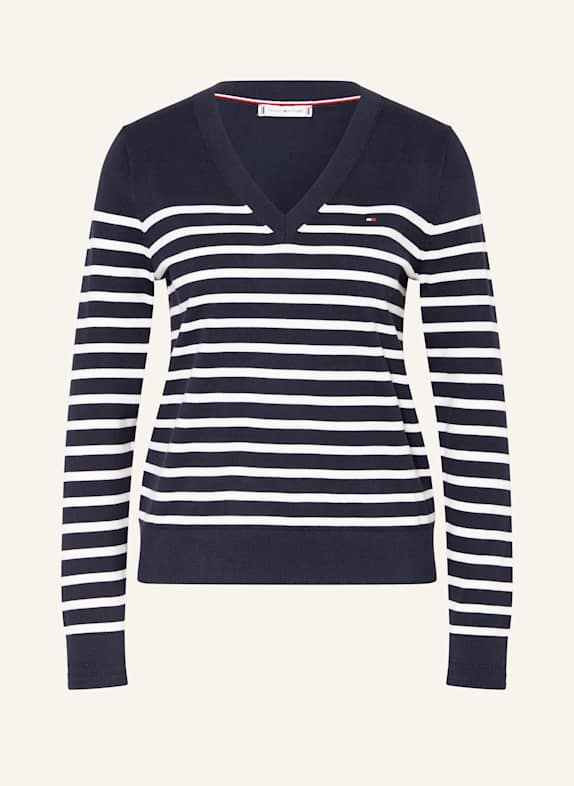 TOMMY HILFIGER Pullover DUNKELBLAU/ ECRU