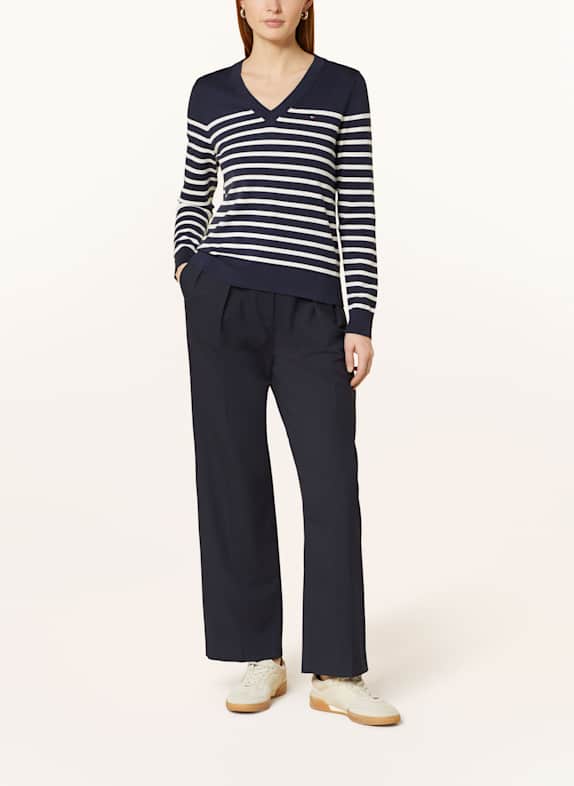 TOMMY HILFIGER trui DONKERBLAUW / ECRU