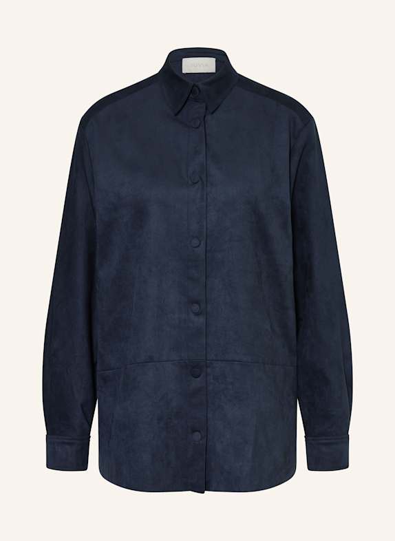 Juvia Overshirt LINA in Lederoptik DUNKELBLAU