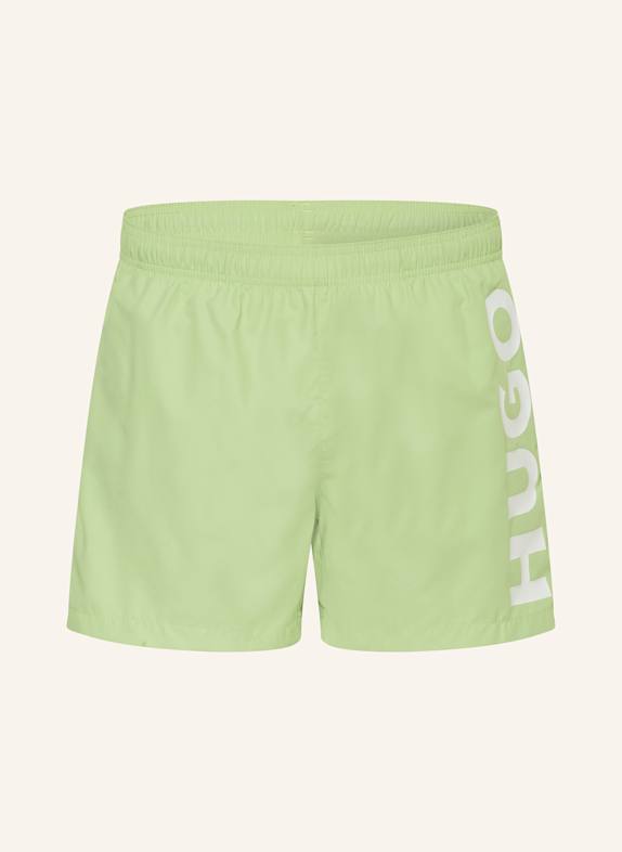 HUGO Badeshorts ABAS HELLGRÜN/ WEISS