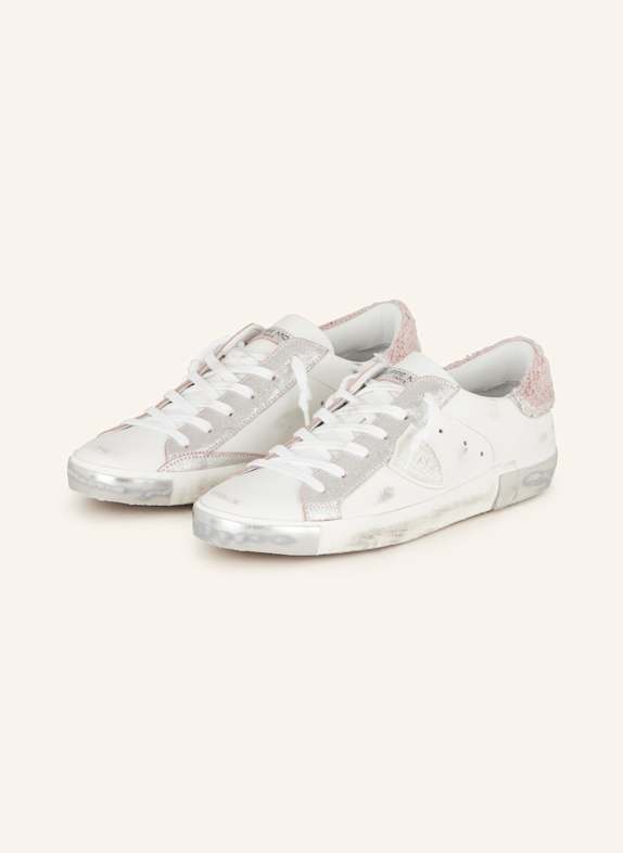 PHILIPPE MODEL Sneakersy BIAŁY/ JASNORÓŻOWY/ SREBRNY
