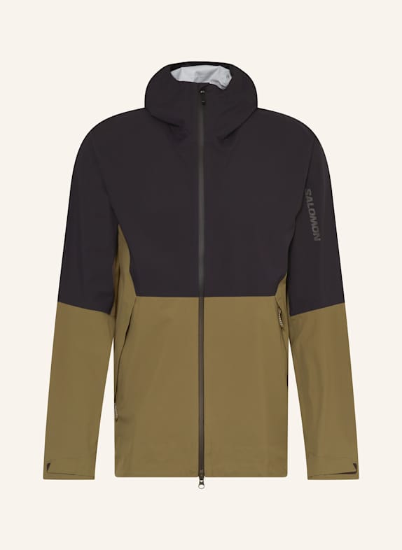SALOMON Kurtka przeciwdeszczowa OUTERPATCH 2,5 l CZARNY/ OLIWKOWY