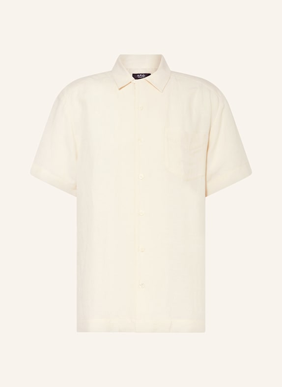 A.P.C. Kurzarm-Hemd ROY Comfort Fit mit Leinen ECRU