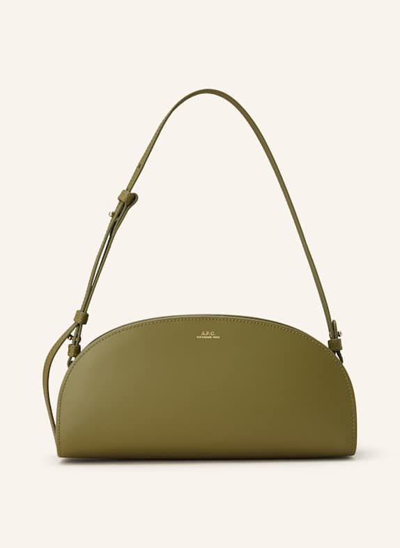 A.P.C. Schultertasche DEMI-LUNE OLIV