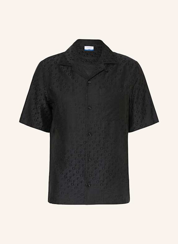 Off-White Resort shirt regular fit with silk BLACK