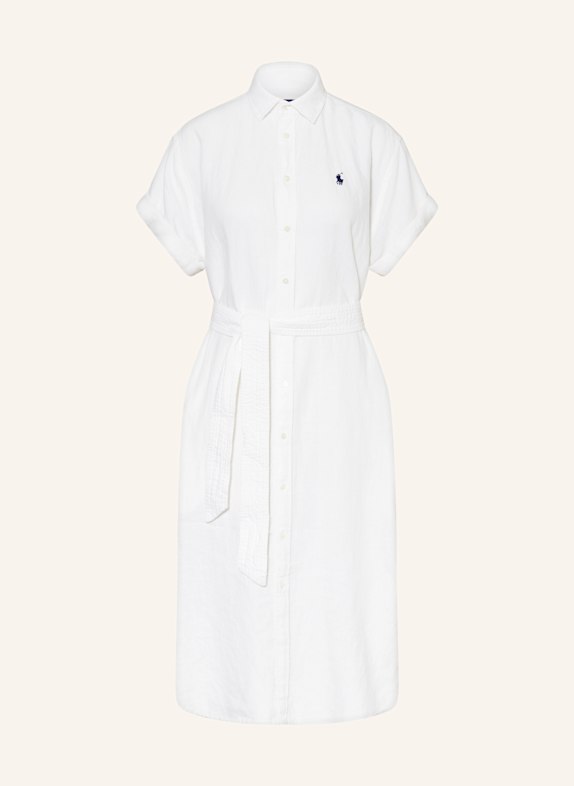 POLO RALPH LAUREN Hemdblusenkleid aus Leinen WEISS