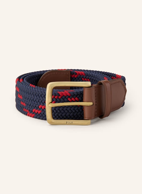 POLO RALPH LAUREN Flechtgürtel DUNKELBLAU/ ROT