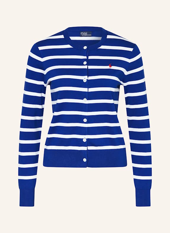 POLO RALPH LAUREN Strickjacke BLAU/ WEISS