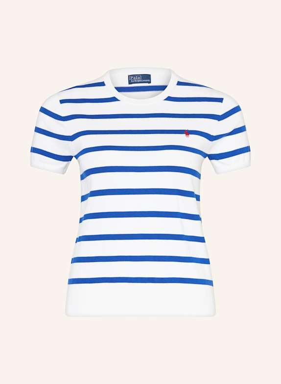 POLO RALPH LAUREN Dzianinowa koszulka BIAŁY/ NIEBIESKI