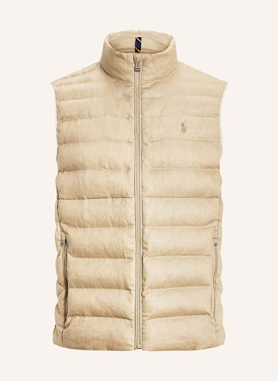 POLO RALPH LAUREN Steppweste aus Leinen BEIGE
