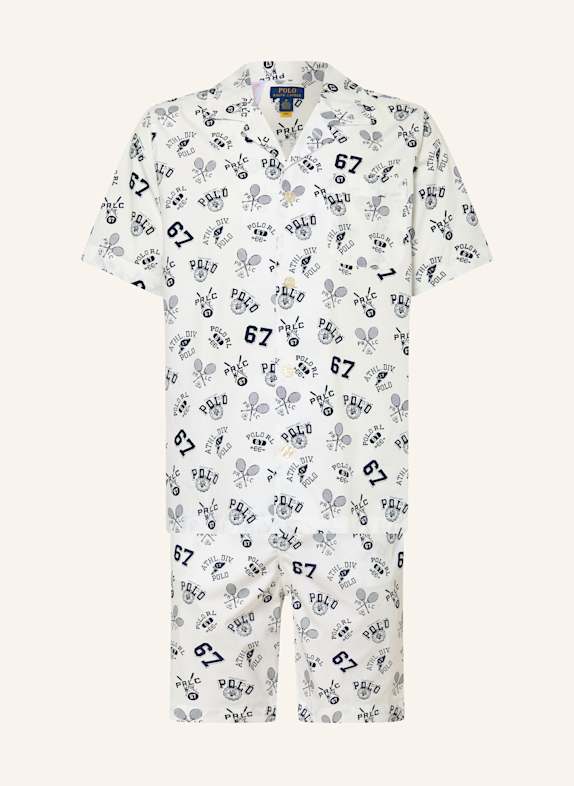 POLO RALPH LAUREN Shorty-Schlafanzug WEISS/ DUNKELBLAU