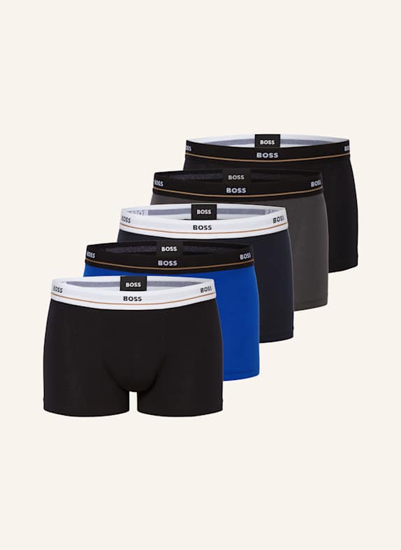 BOSS 5er-Pack Boxershorts ESSENTIAL SCHWARZ/ DUNKELGRAU/ BLAU