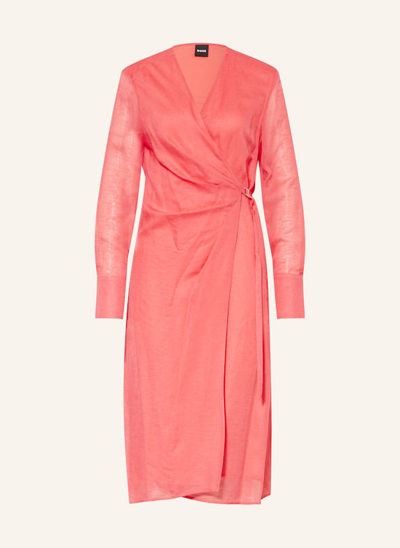 BOSS Wickelkleid DOSALA mit Leinen LACHS