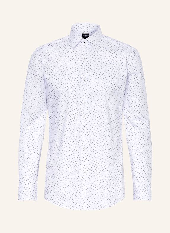 BOSS Shirt HANK slim fit WHITE/ LIGHT BLUE