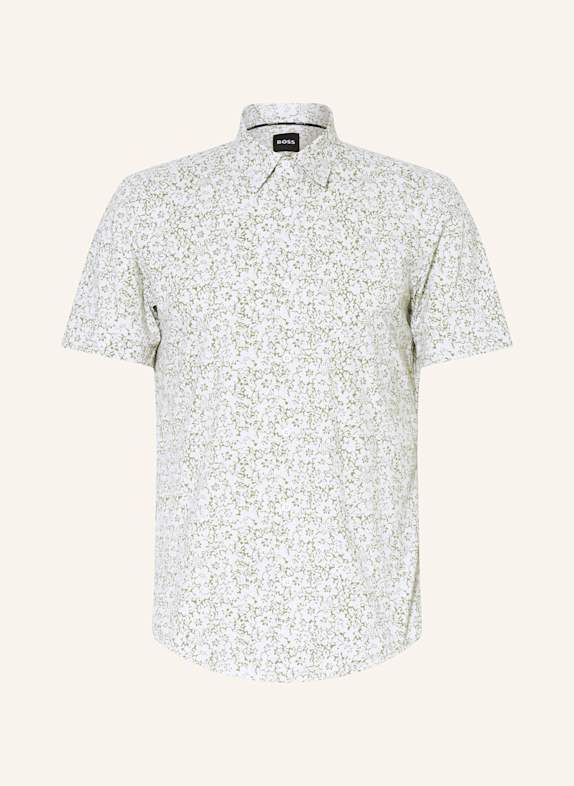 BOSS Short sleeve shirt ROAN Slim Fit LIGHT GREEN