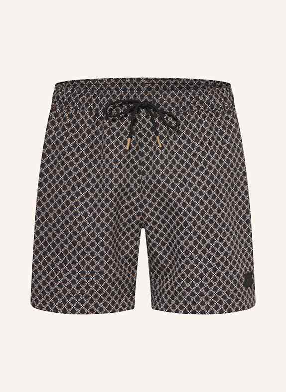 BOSS Badeshorts VIBE SCHWARZ/ BRAUN/ HELLBRAUN