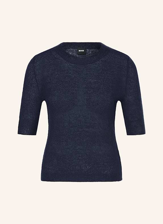 BOSS Strickshirt FUSIONANA DUNKELBLAU