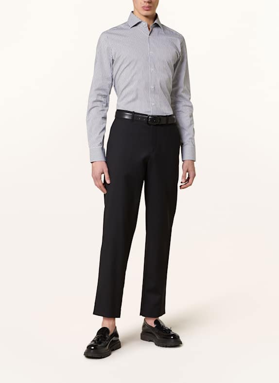 PAUL Slim fit skjorte MØRKEBLÅ / HVID