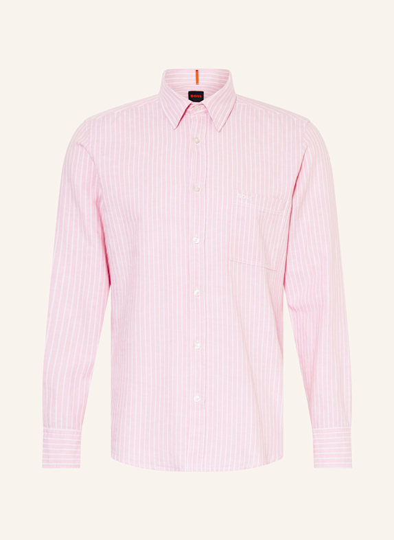 BOSS Shirt RELEGANT regular fit PINK/ WHITE