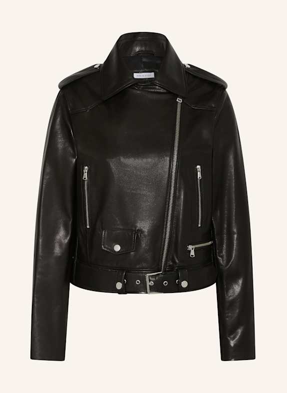 MRS & HUGS Lederjacke SCHWARZ