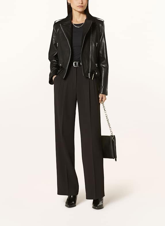 MRS & HUGS Lederjacke SCHWARZ