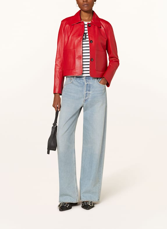 MRS & HUGS Lederjacke ROT