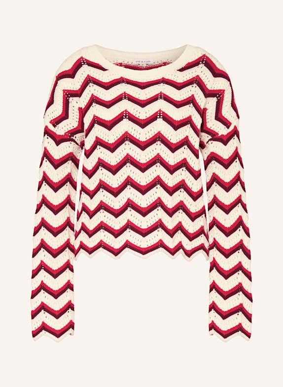 MRS & HUGS Pullover DUNKELROT/ ROT/ ECRU